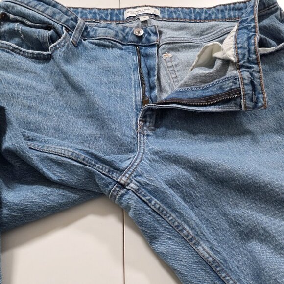 Abercrombie & Fitch Curve Love Jean Women 33 / 16R Blue High Rise Cotton Stretch - Picture 12 of 16